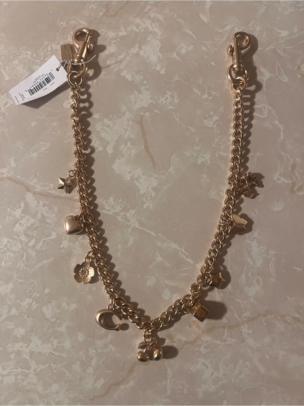 Coach Gold-Tone Charm Strap 22 inches
